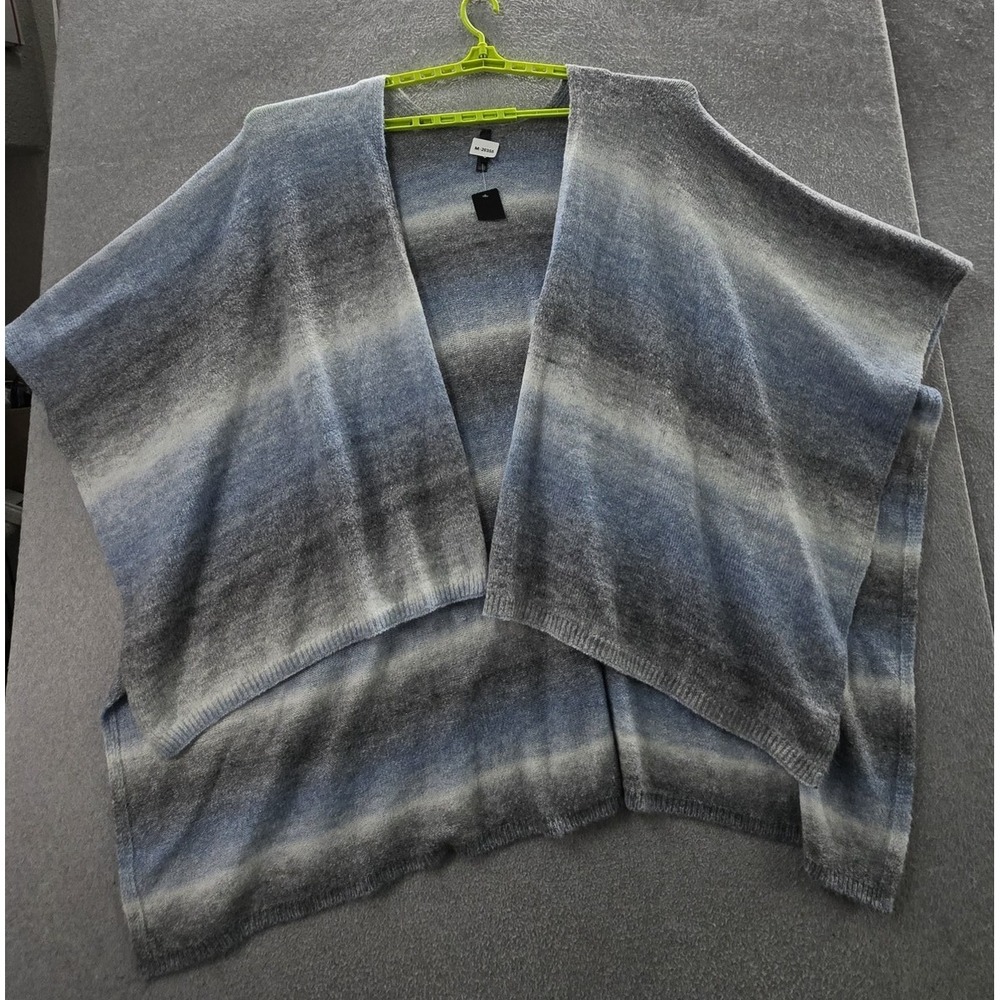 Torrid Women Sweater OS Gray Wool Blend Spacedye Striped Poncho